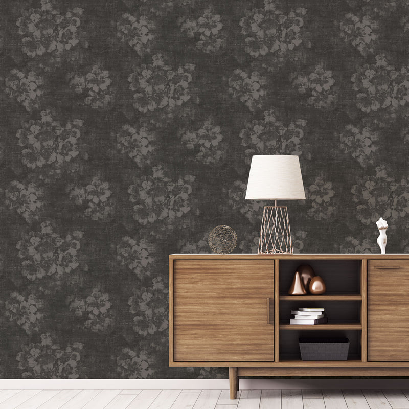 media image for Mystic Floral Charcoal Wallpaper from the Atmosphere Collection by Galerie Wallcoverings 240