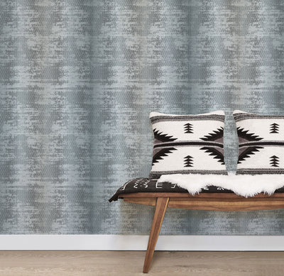 product image of Bazaar Weave Wallpaper in Teal, Black from the Bazaar Collection by Galerie Wallcoverings 579