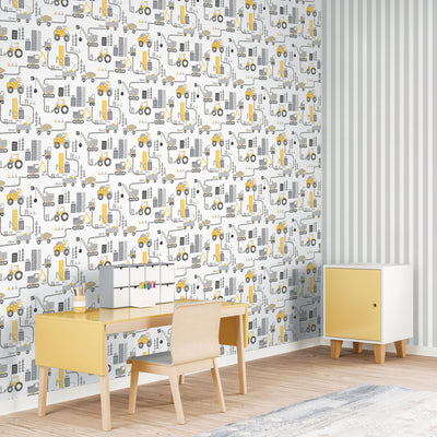 product image for Construction Yellow Wallpaper from the Tiny Tots 2 Collection by Galerie Wallcoverings 94