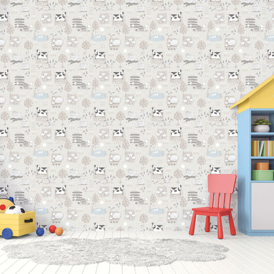 product image for Farmland Greige Wallpaper from the Tiny Tots 2 Collection by Galerie Wallcoverings 2