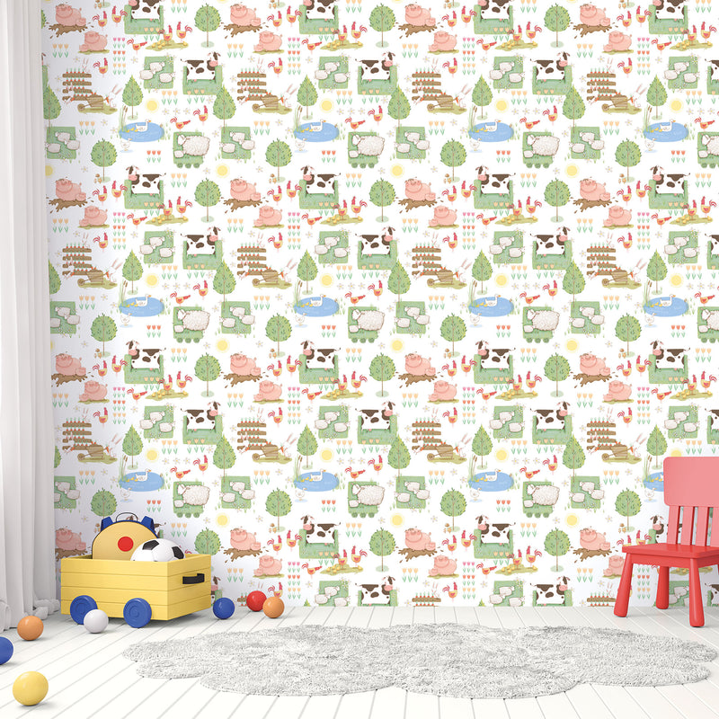 media image for Farmland Primary Wallpaper from the Tiny Tots 2 Collection by Galerie Wallcoverings 277