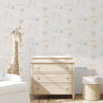 product image for Jungle Friends Greige/Tan Wallpaper from 34