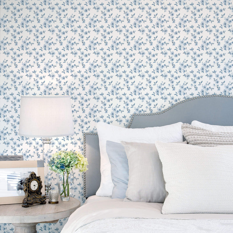media image for Anemone Mini Blue Wallpaper from the Secret Garden Collection by Galerie Wallcoverings 223