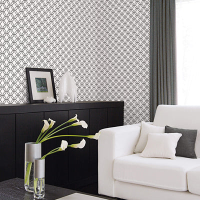 product image for Trellis Positive Black Wallpaper from the Secret Garden Collection by Galerie Wallcoverings 7