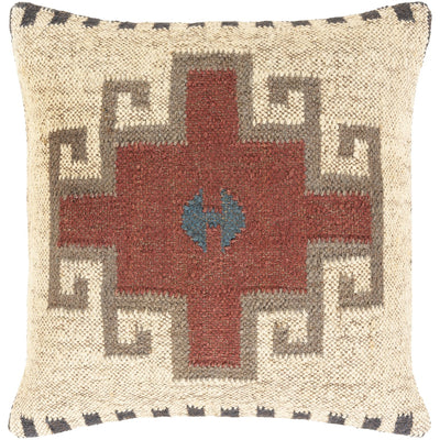 product image of Gada GAD-002 Hand Woven Pillow in Beige & Rust by Surya 525