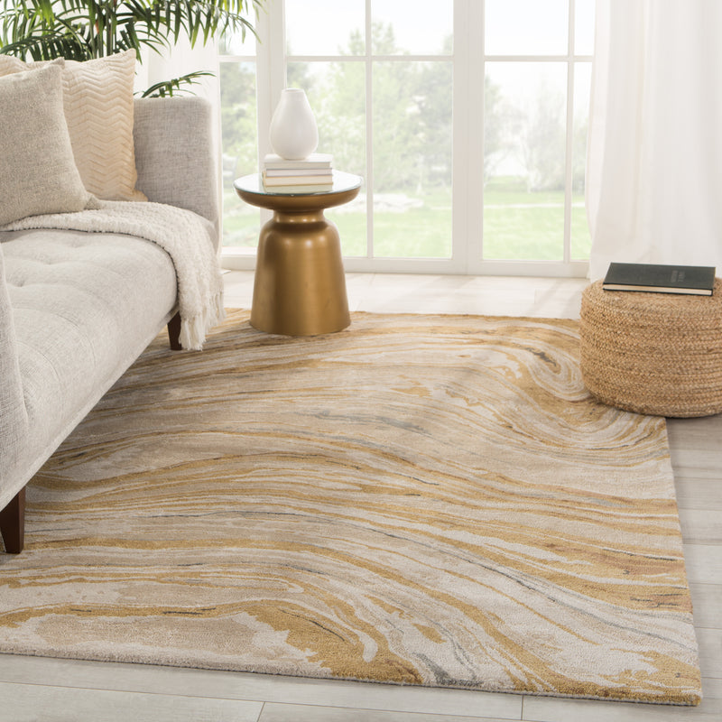 media image for Atha Handmade Abstract Gold/ Beige Rug by Jaipur Living 261