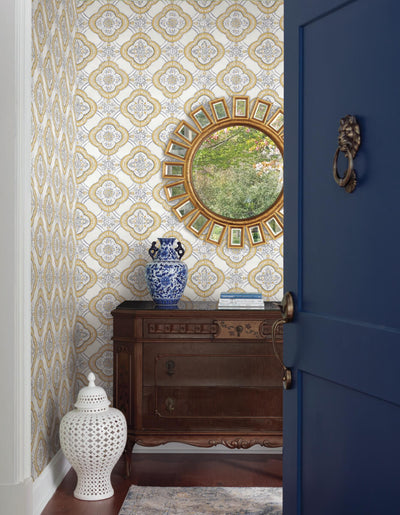 product image for Garden Trellis Ochre Wallpaper from the Greenhouse Collection by York Wallcoverings 97