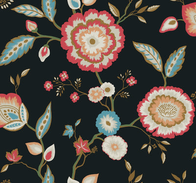 product image for Dahlia Blooms Midnight/Multi Wallpaper from the Greenhouse Collection by York Wallcoverings 11