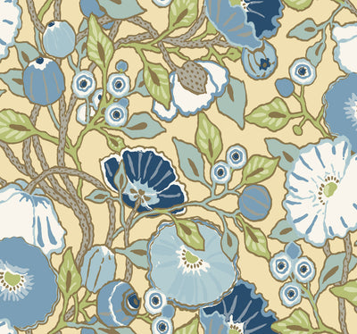 product image of Vincent Poppies Sunflower Wallpaper from the Greenhouse Collection by York Wallcoverings 544
