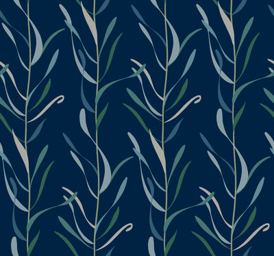 product image of Chloe Vine Indigo Wallpaper from the Greenhouse Collection by York Wallcoverings 515