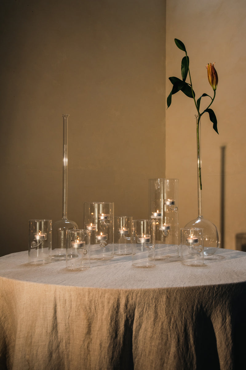 media image for 4 piece kelly set glass tealight holder hurricane by zodax ch 5666 3 258