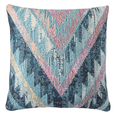 product image of petra indoor outdoor tribal blue multicolor pillow by nikki chu 1 57