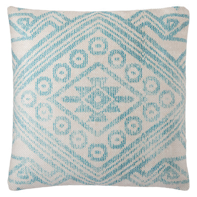 product image of malae indoor outdoor tribal turquoise cream pillow by nikki chu 1 571