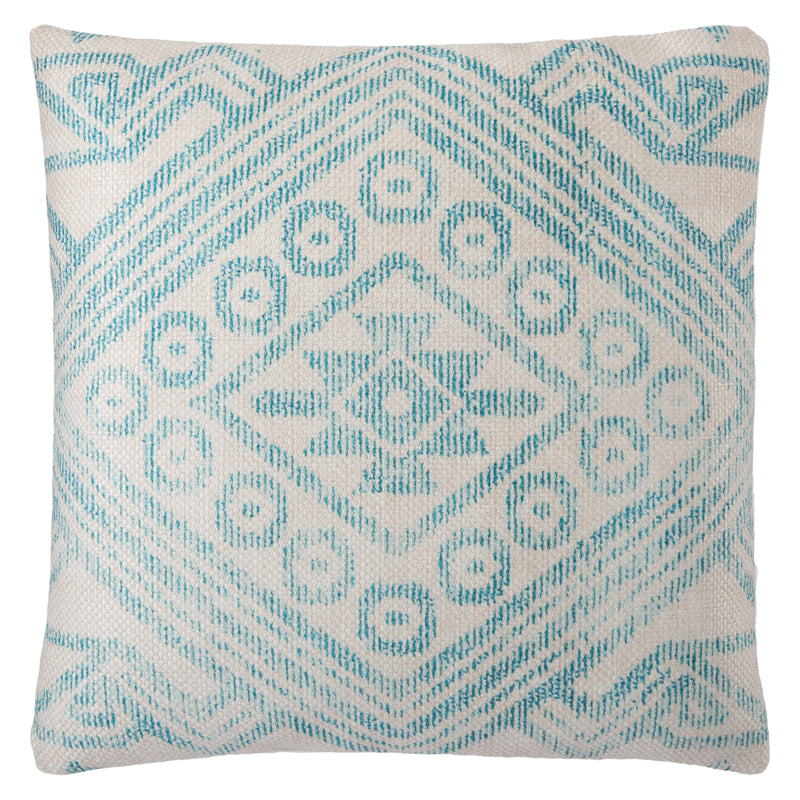 media image for malae indoor outdoor tribal turquoise cream pillow by nikki chu 1 241