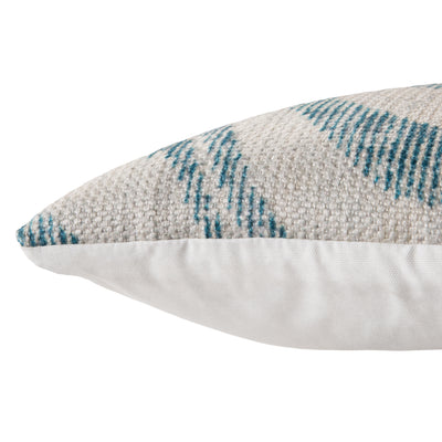 product image for cymbal indoor outdoor geometric teal cream pillow by nikki chu 3 86
