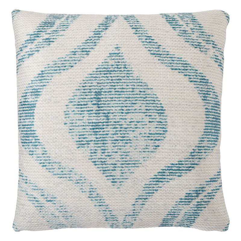 media image for cymbal indoor outdoor geometric teal cream pillow by nikki chu 1 245