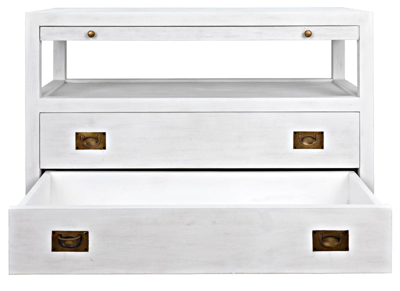 media image for 2 drawer side table w sliding tray in white wash design by noir 1 248