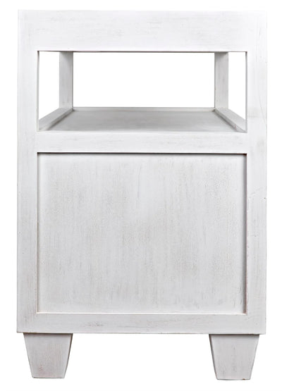 product image for 2 drawer side table w sliding tray in white wash design by noir 4 15