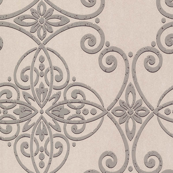 media image for sample galina grey scroll damask wallpaper from the venue collection by brewster home fashions 1 270