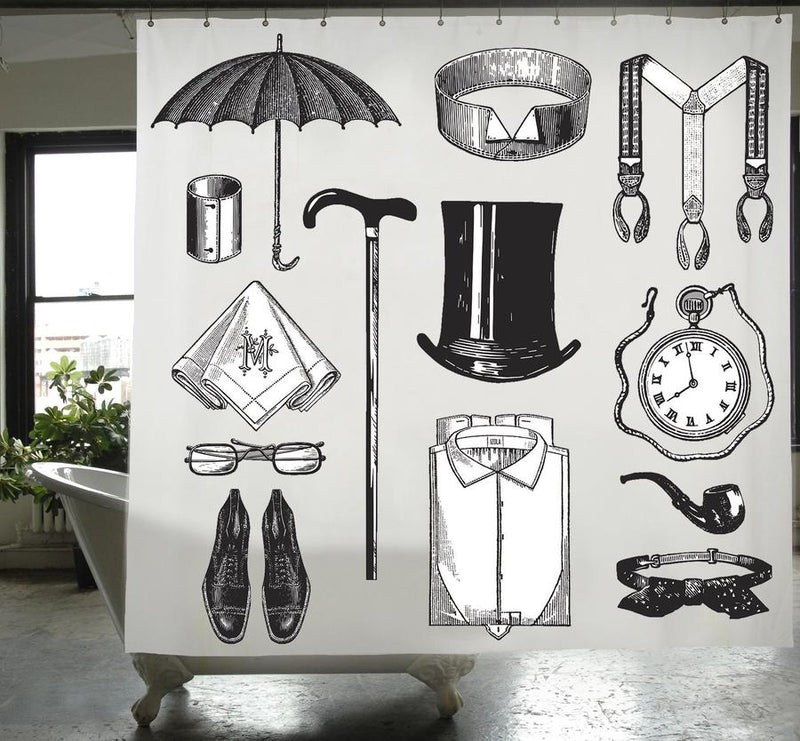 media image for gentleman canvas shower curtain design by izola 1 288