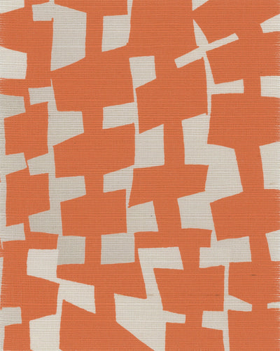product image for Geo Grasscloth Orange Wallpaper 10