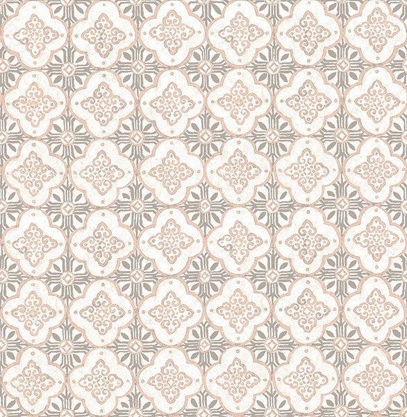 media image for Geo Pink Quatrefoil Wallpaper from the Kismet Collection by Brewster Home Fashions 211