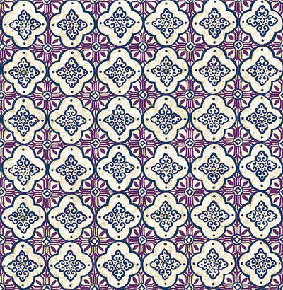 product image for Geo Violet Quatrefoil Wallpaper from the Kismet Collection by Brewster Home Fashions 50