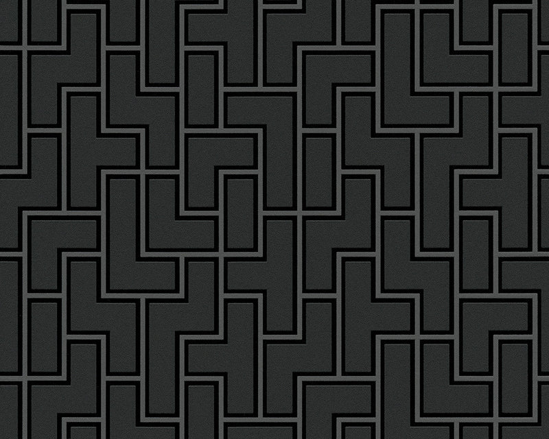 media image for Geometric Wallpaper in Black and Metallic design by BD Wall 271