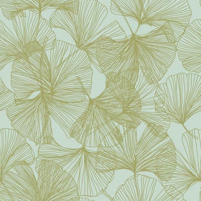 product image of Gingko Leaves Peel & Stick Wallpaper in Green and Gold by RoomMates for York Wallcoverings 597
