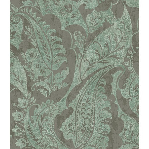 media image for Glisten Wallpaper in Silver and Teal by Seabrook Wallcoverings 264