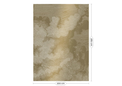 product image for Gold Metallic Wall Mural in Engraved Clouds by Kek Amsterdam 89