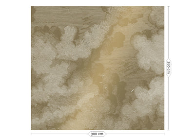 product image for Gold Metallic Wall Mural in Engraved Clouds by Kek Amsterdam 60
