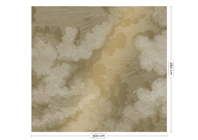 media image for Gold Metallic Wall Mural in Engraved Clouds by Kek Amsterdam 271
