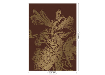 product image for Gold Metallic Wall Mural in Engraved Flowers Rust by Kek Amsterdam 18