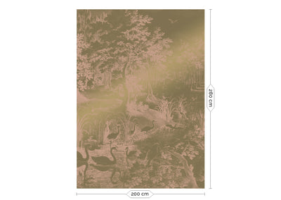 product image for Gold Metallic Wall Mural in Engraved Landscapes Nude by Kek Amsterdam 18