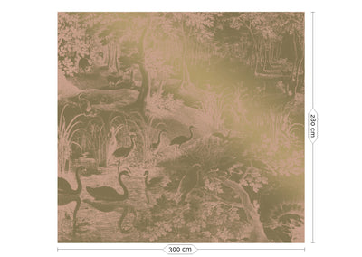 product image for Gold Metallic Wall Mural in Engraved Landscapes Nude by Kek Amsterdam 38