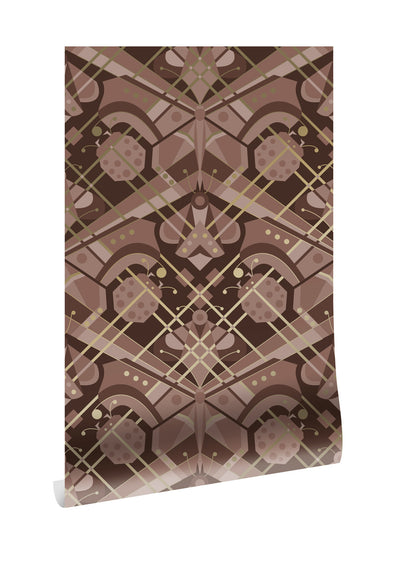 product image of Gold Metallic Wallpaper Art Deco Animaux in Butterfly Taupe by Kek Amsterdam 534