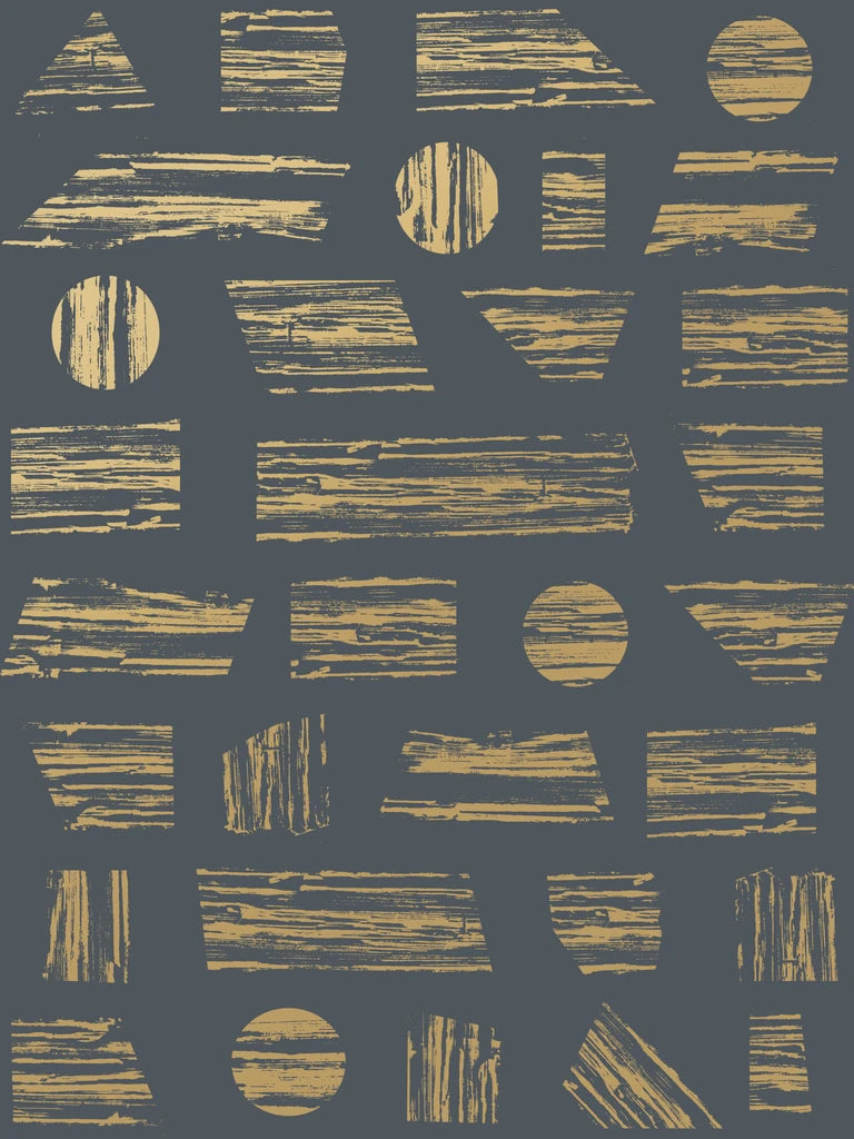 media image for Goldendale Wallpaper in Gold on Charcoal by Thatcher Studio 257