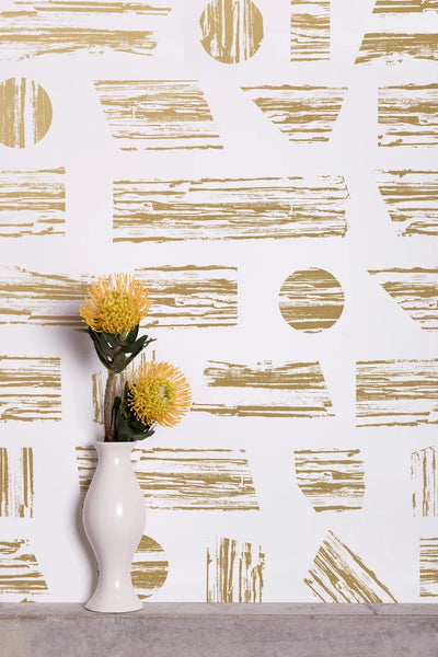 product image for Goldendale Wallpaper in Gold on White by Thatcher Studio 90