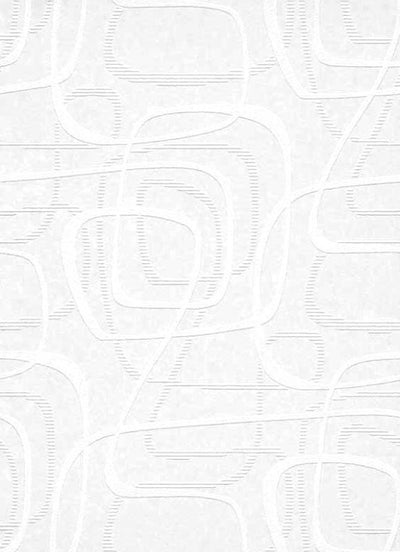 product image of Graphic Curves Paintable Wallpaper in White design by BD Wall 512