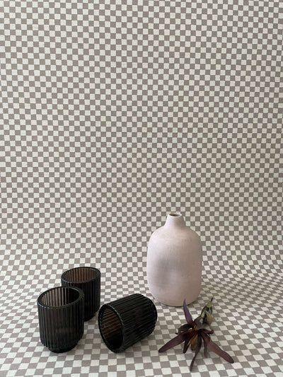 product image for Checker Grasscloth Taupe Wallpaper 44