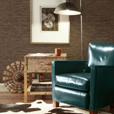 product image for Grasscloth Peel & Stick Wallpaper in Brown by RoomMates for York Wallcoverings 55