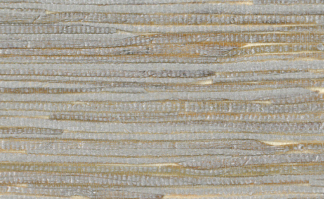 media image for Grasscloth Wallpaper in Metallic and Off-White design by Seabrook Wallcoverings 237
