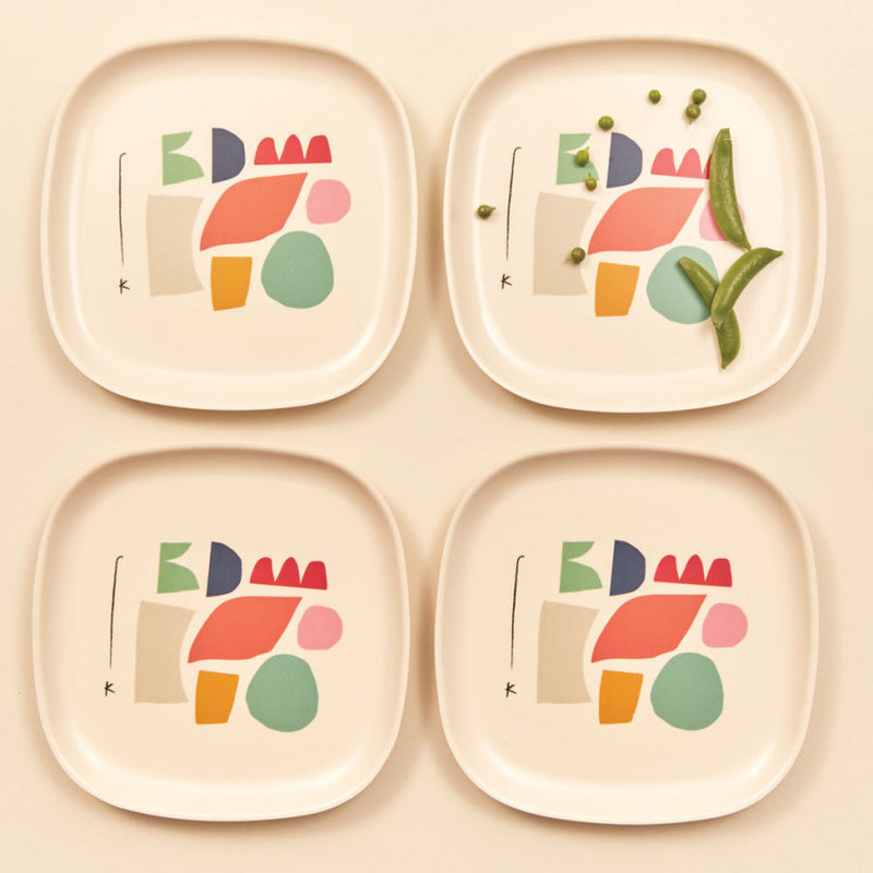 media image for Gusto Bamboo Illustrated Medium Plate Set design by EKOBO 272
