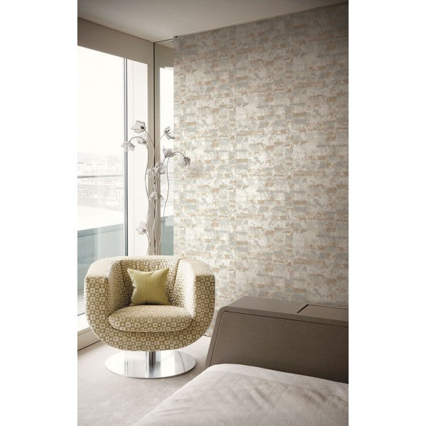 media image for Gutenberg Wallpaper in Brown and Neutrals from the Metalworks Collection by Seabrook Wallcoverings 290