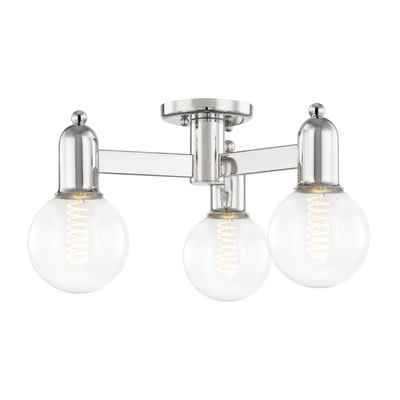 product image of bryce 3 light semi flush by mitzi h419603 agb 2 543