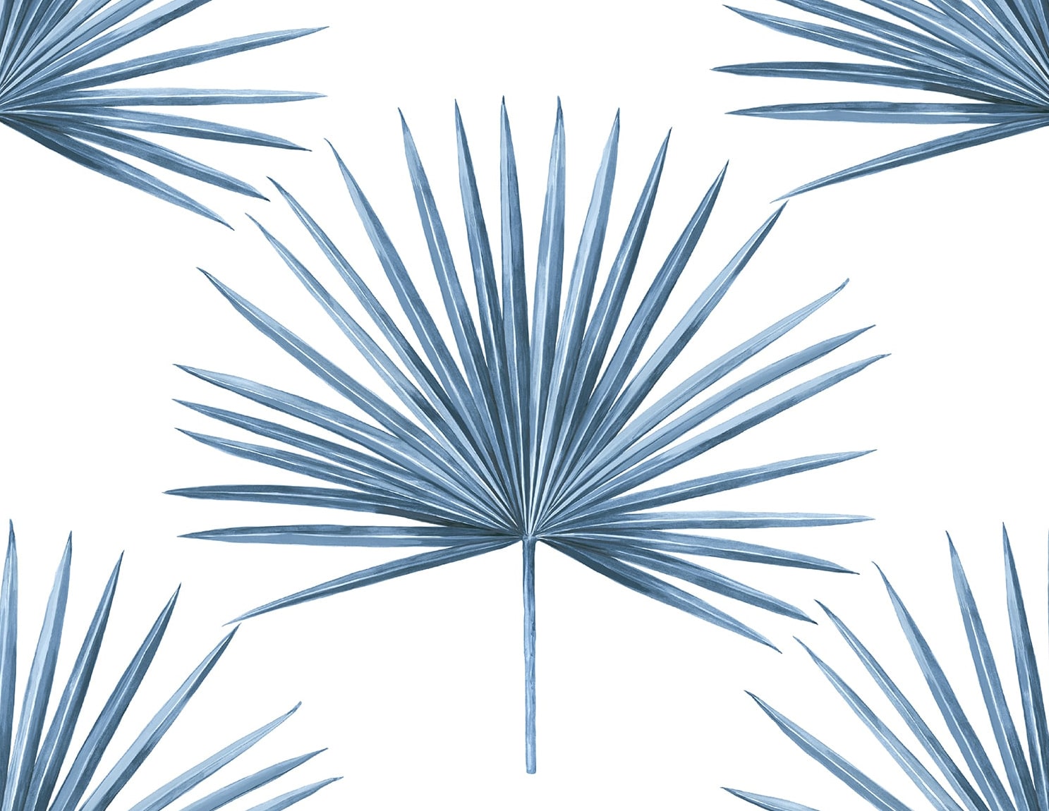 Shop Pacific Palm Peel & Stick Wallpaper in Coastal Blue Burke Decor