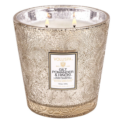 product image for Gilt Pomander & Hinoki 2 Wick Hearth Candle 95