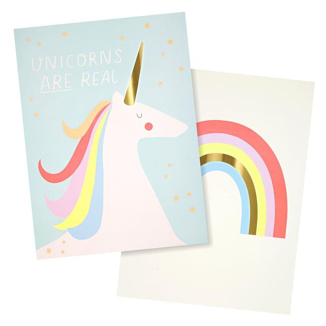 media image for rainbows unicorns art prints by meri meri 1 239