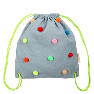 product image for chambray pompom backpack by meri meri 1 67